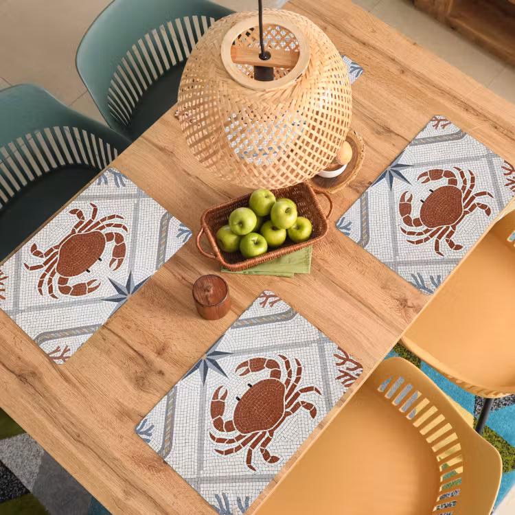 Dier - Mozaïek - Zee - Klassiek - Bruin Placemat vinyl groot -zzsfeer5_Kitchenyeah-website