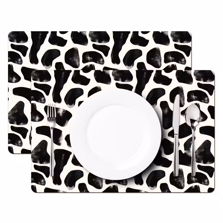 Dierenpatroon - Vlekken - Zwart - Wit Placemat vinyl groot 368 -zzsfeer2_Kitchenyeah-website