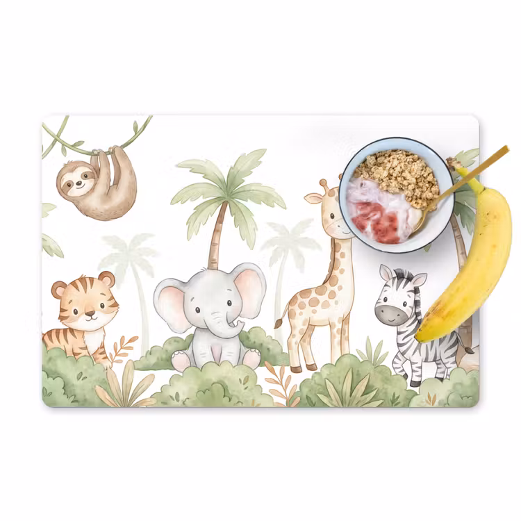 Dieren - Jungle - Pastel Placemat vinyl groot -zzzproduct_Kitchenyeah-website