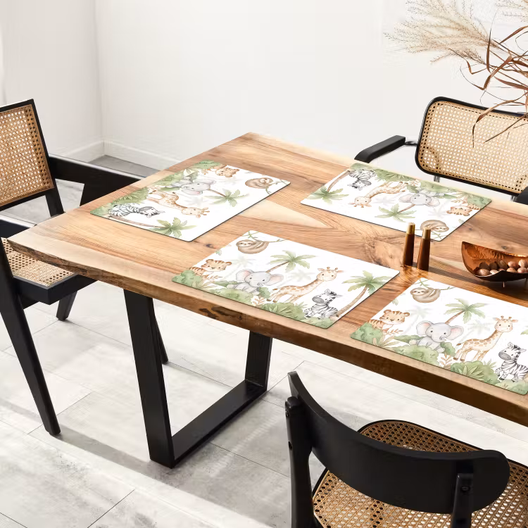 Dieren - Jungle - Pastel Placemat vinyl groot -zzsfeer4_Kitchenyeah-website