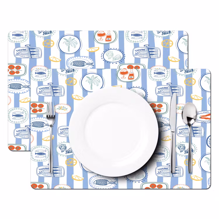 Zee - Sfeer - Kreeft - Oester Placemat vinyl groot 368 -zzsfeer2_Kitchenyeah-website