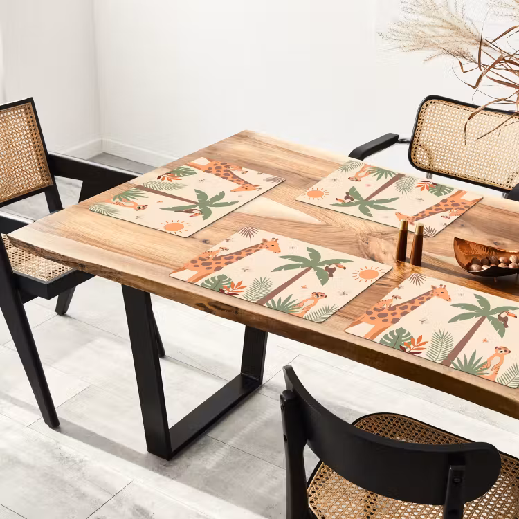 Dieren - Tropisch - Safari - Kleurrijk Placemat vinyl groot -zzsfeer4_Kitchenyeah-website