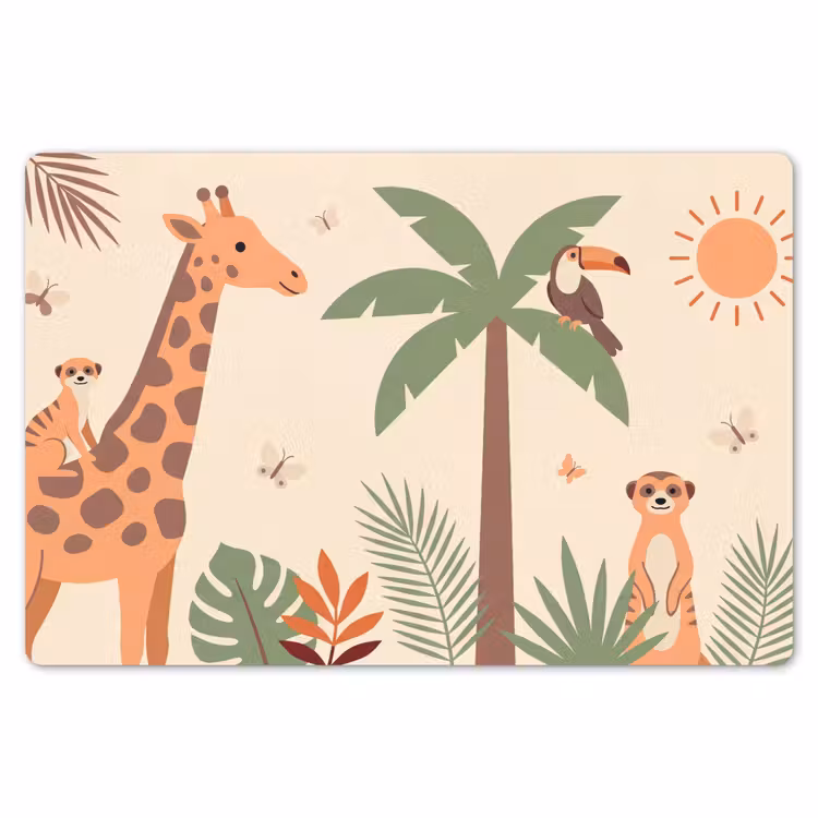 Dieren - Tropisch - Safari - Kleurrijk Placemat vinyl groot -zzsfeer1_Kitchenyeah-website