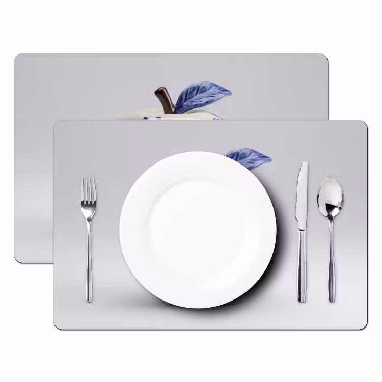 Appel - Blauw - Klassiek Placemat vinyl groot -zzsfeer2_Kitchenyeah-website
