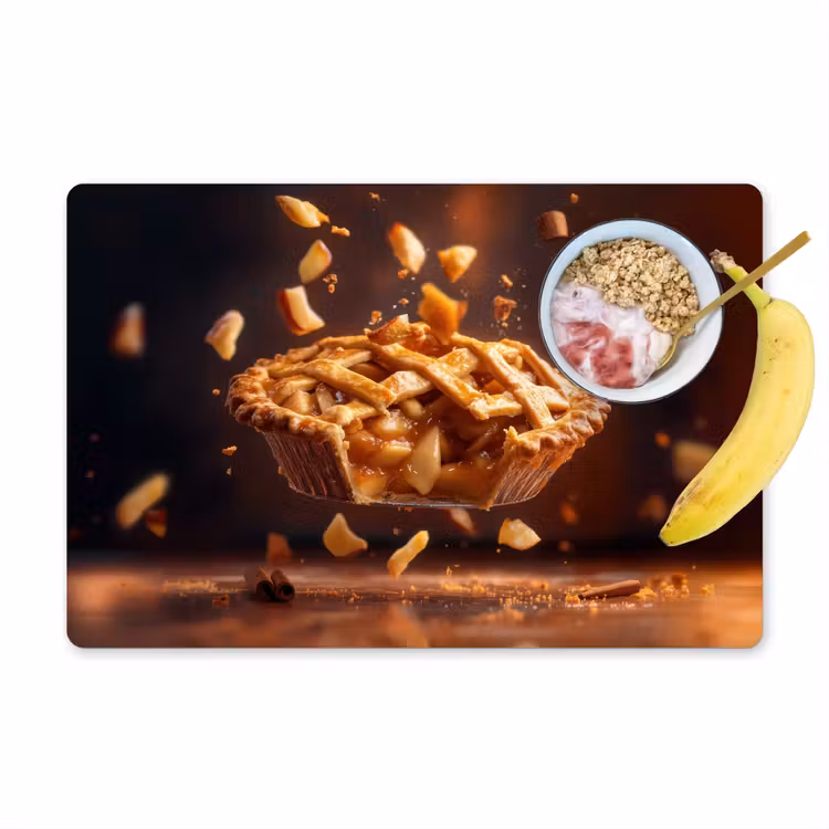 Appel - Taart - Warm - Eten Placemat vinyl groot -zzzproduct_Kitchenyeah-website