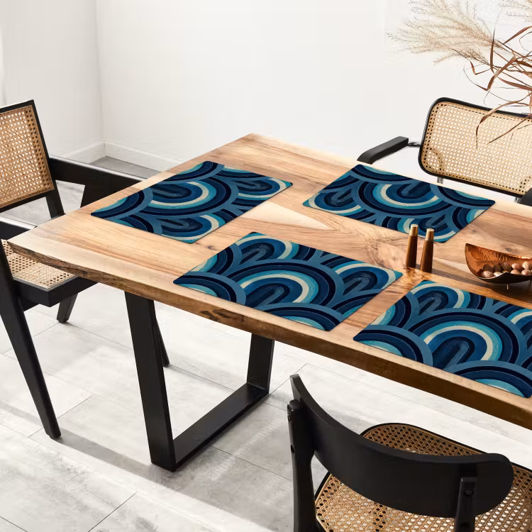 Bogen - Geometrisch - Patroon - Blauw - Retro Placemat vinyl groot 368 -zzsfeer4_Kitchenyeah-website