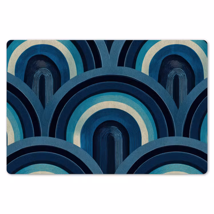 Bogen - Geometrisch - Patroon - Blauw - Retro Placemat vinyl groot 368 -zzsfeer1_Kitchenyeah-website