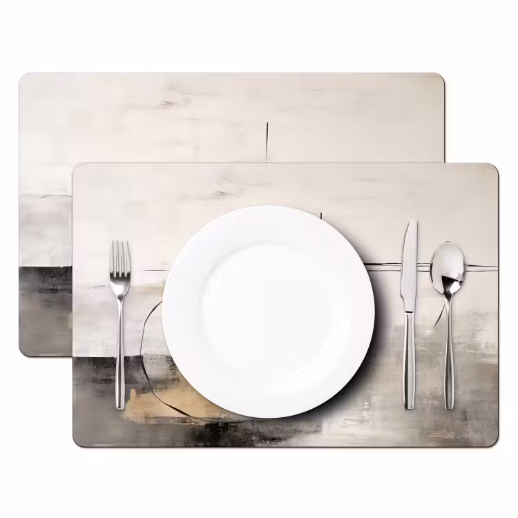 Kunst - Abstract - Grijs - Industrieel Placemat vinyl groot -zzsfeer2_Kitchenyeah-website