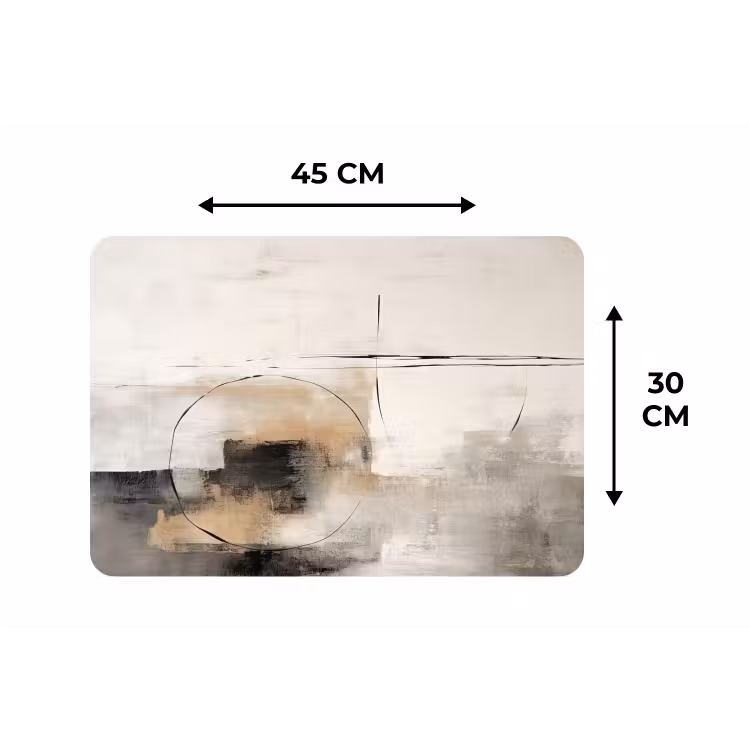 Kunst - Abstract - Grijs - Industrieel Placemat vinyl groot -specs