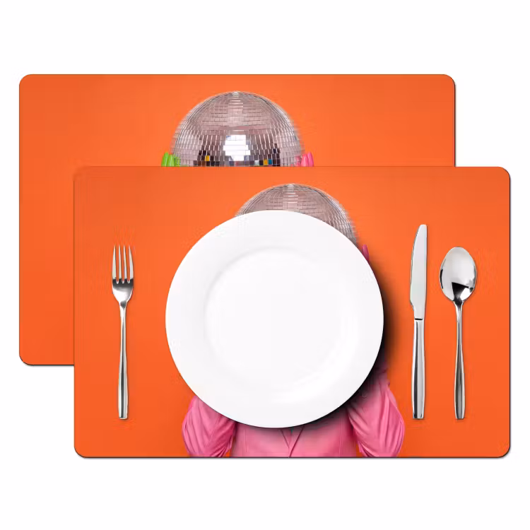 Kunst - Disco bal - Kleurrijk - Modern - Studio Placemat vinyl groot -zzsfeer2_Kitchenyeah-website