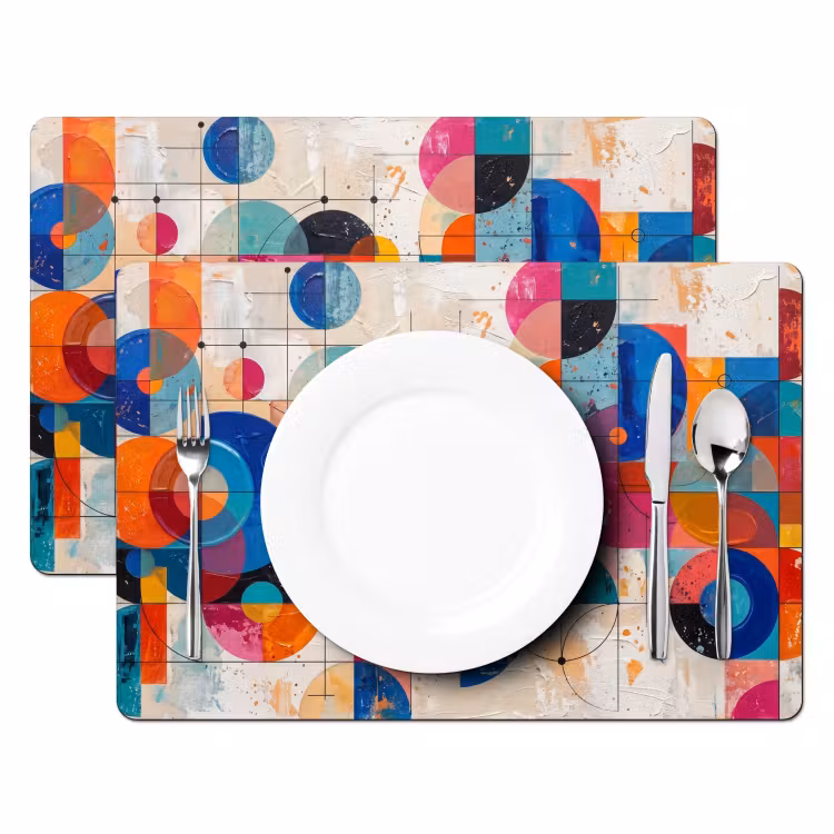 Kunst - Geometrisch - Abstract - Kleurrijk Placemat vinyl groot -zzsfeer2_Kitchenyeah-website