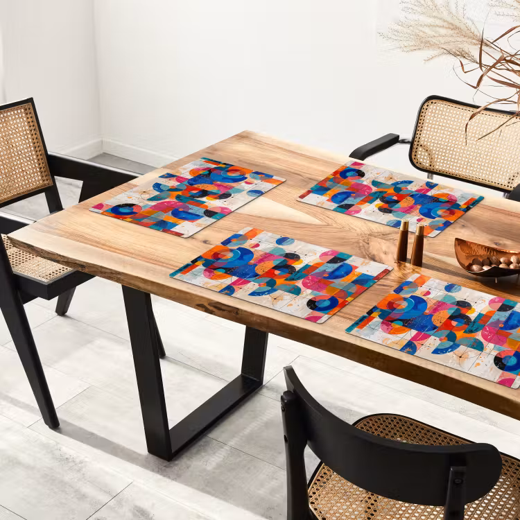 Kunst - Geometrisch - Abstract - Kleurrijk Placemat vinyl groot -zzsfeer4_Kitchenyeah-website