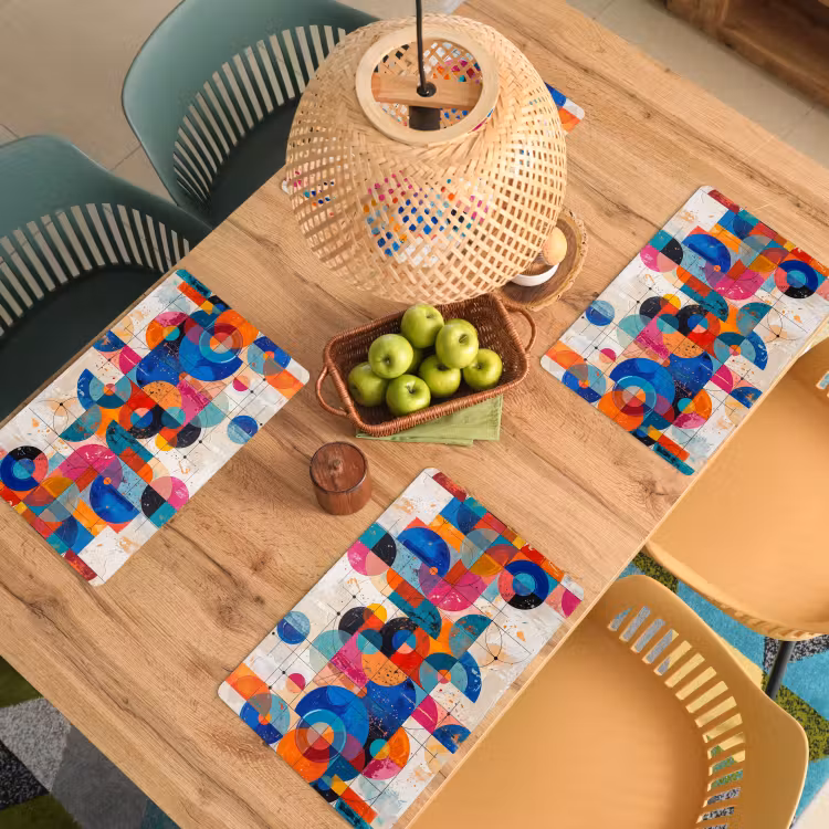 Kunst - Geometrisch - Abstract - Kleurrijk Placemat vinyl groot -zzsfeer5_Kitchenyeah-website