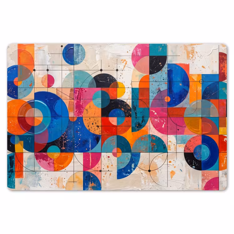 Kunst - Geometrisch - Abstract - Kleurrijk Placemat vinyl groot -zzsfeer1_Kitchenyeah-website