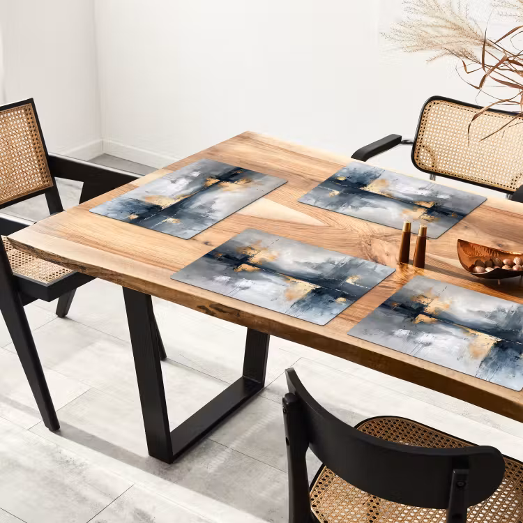 Kunst - Grijs - Goud - Abstract Placemat vinyl groot -zzsfeer4_Kitchenyeah-website