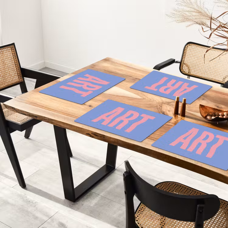 Art - Roze - Blauw Placemat vinyl groot -zzsfeer4_Kitchenyeah-website