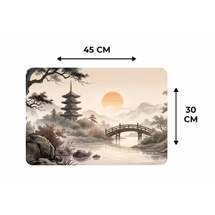 Azië - Landschap - Kleurrijk Placemat vinyl groot -specs