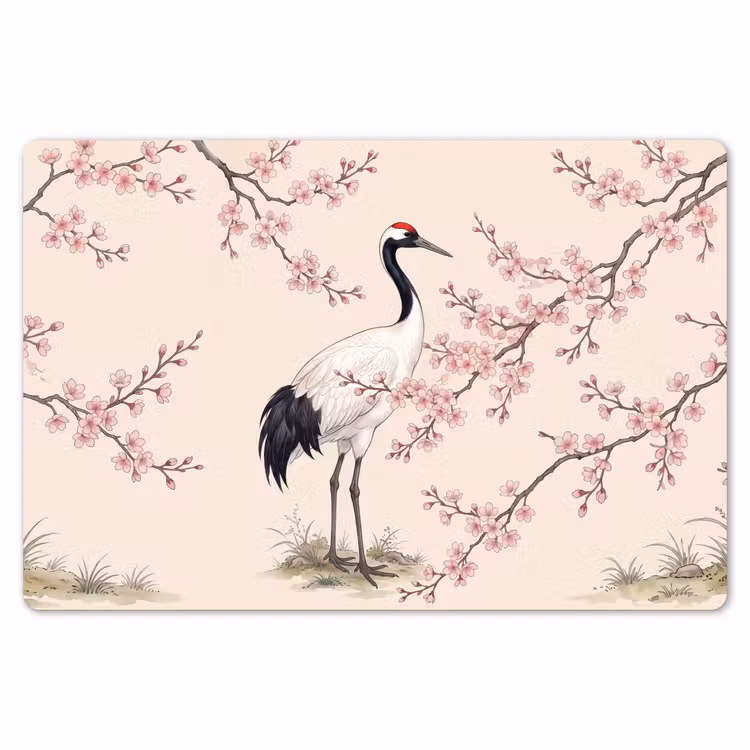 Aziatisch - Kraanvogel - Beige Placemat vinyl groot -zzsfeer1_Kitchenyeah-website