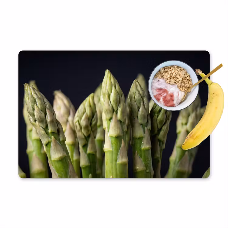 Asperges - Groen - Zwart Placemat vinyl groot -zzzproduct_Kitchenyeah-website