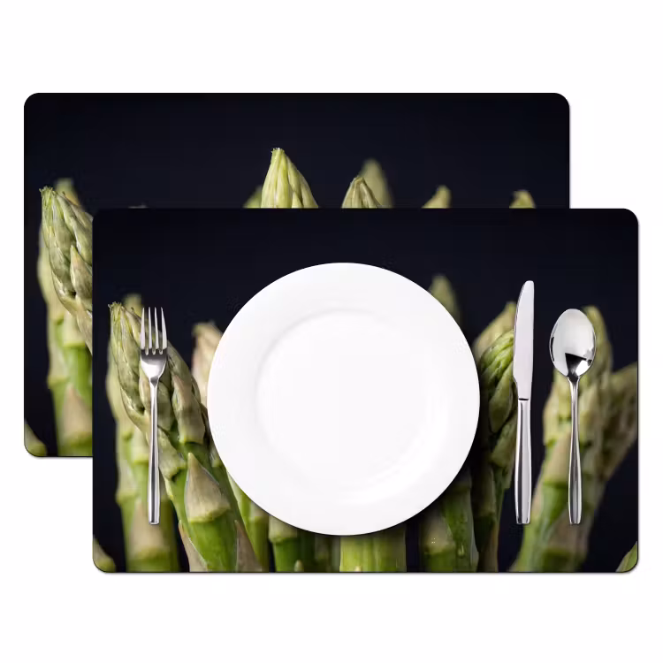 Asperges - Groen - Zwart Placemat vinyl groot -zzsfeer2_Kitchenyeah-website