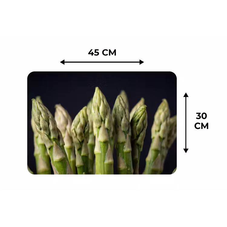 Asperges - Groen - Zwart Placemat vinyl groot -specs