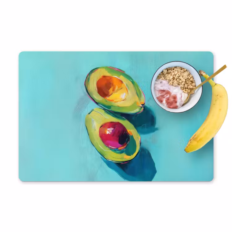 Avocado - Groen - Pit - Schaduw Placemat vinyl groot -zzzproduct_Kitchenyeah-website