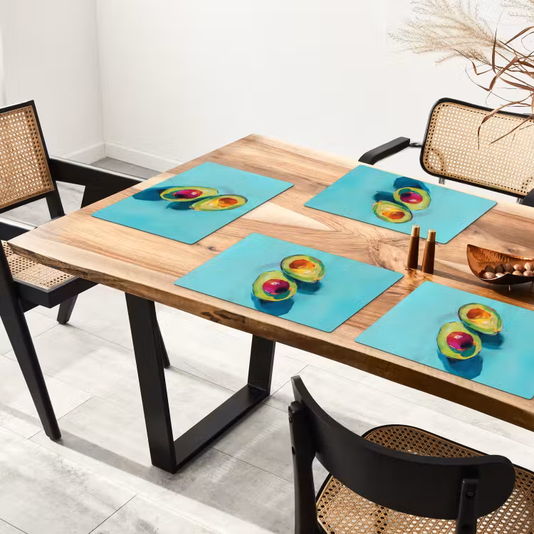 Avocado - Groen - Pit - Schaduw Placemat vinyl groot -zzsfeer4_Kitchenyeah-website