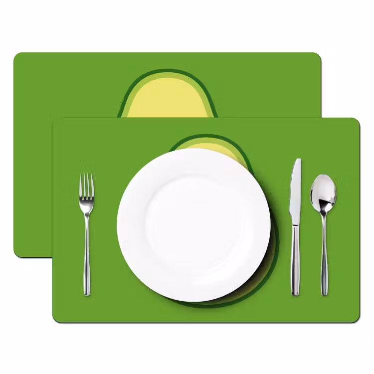 Avocado - Groen - Speels Placemat vinyl groot -zzsfeer2_Kitchenyeah-website