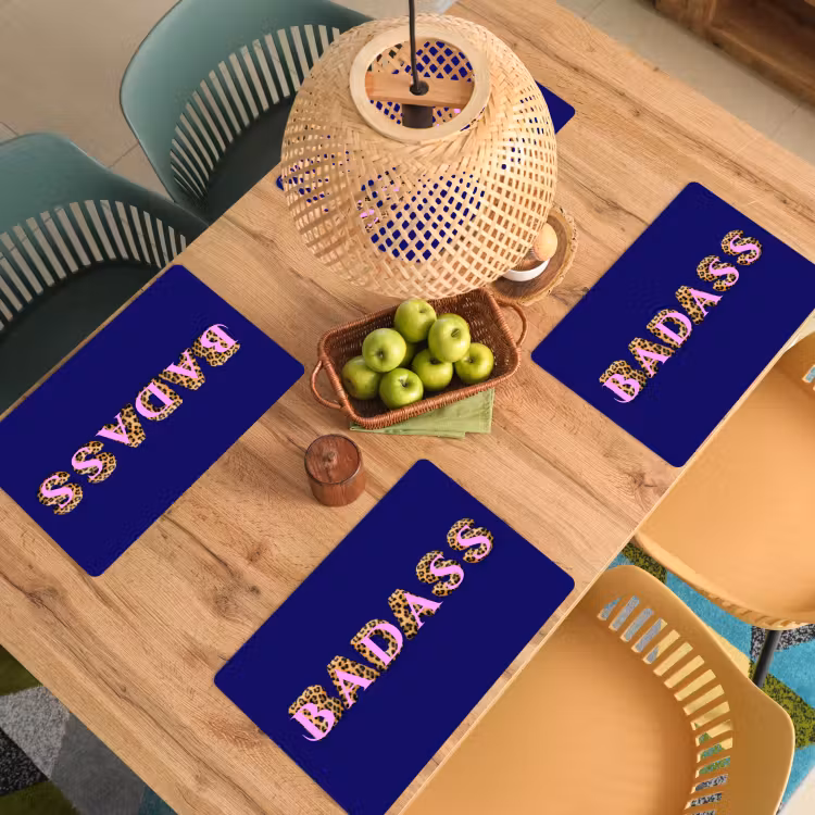 Badass - Panterpint - Schaduw - Roze Placemat vinyl groot -zzsfeer5_Kitchenyeah-website
