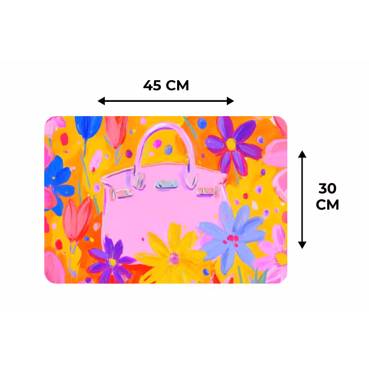 Tas - Roze - Bloemen Placemat vinyl groot -specs
