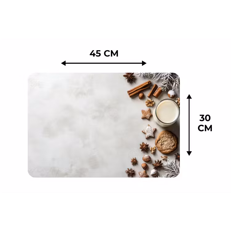 Bakken - Kaneel - Licht - Winter Placemat vinyl groot -specs