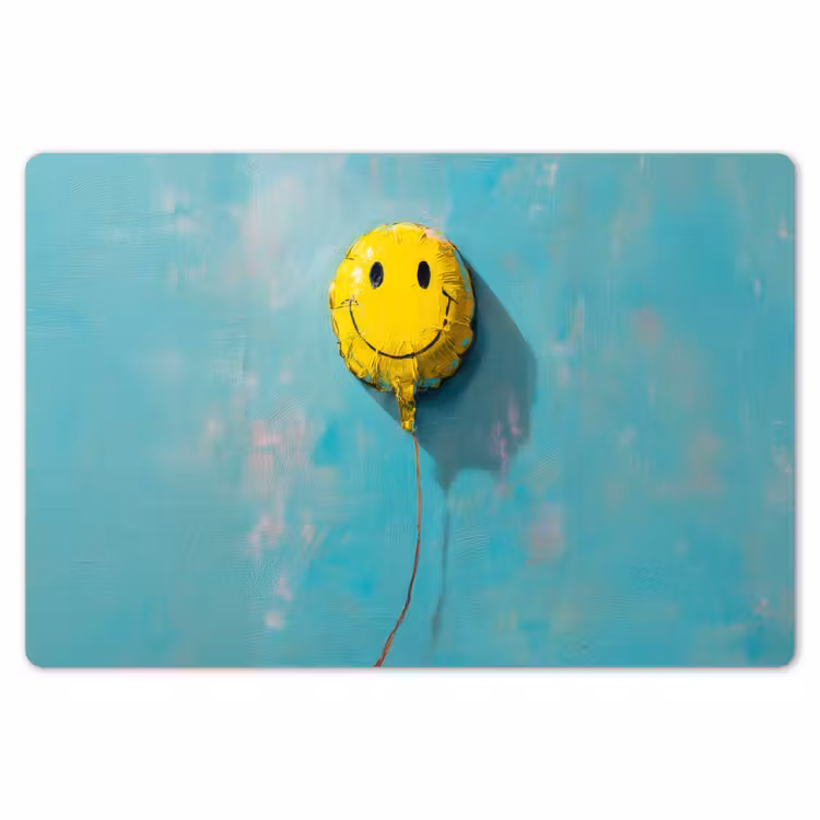 Ballon - Geel - Smiley Placemat vinyl groot -zzsfeer1_Kitchenyeah-website