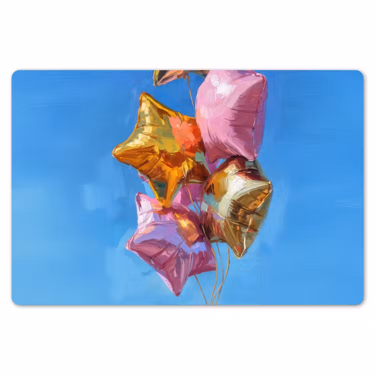 Ballonnen - Goud - Stervorm - Roze Placemat vinyl groot -zzsfeer1_Kitchenyeah-website