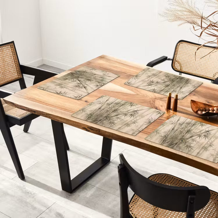 Bamboe - Bladeren - Aziatisch - Groen - Natuur Placemat vinyl groot -zzsfeer4_Kitchenyeah-website