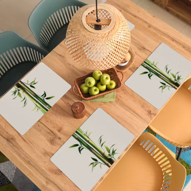 Bamboestengels - Sierlijk - Groen Placemat vinyl groot -zzsfeer5_Kitchenyeah-website
