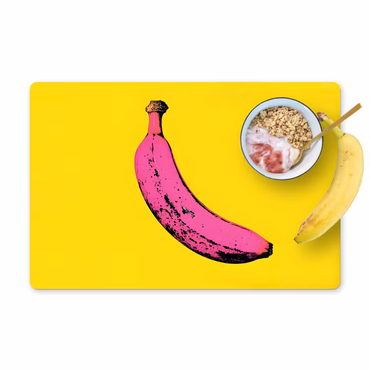 Banaan - Grafisch - Geel Placemat vinyl groot -zzzproduct_Kitchenyeah-website