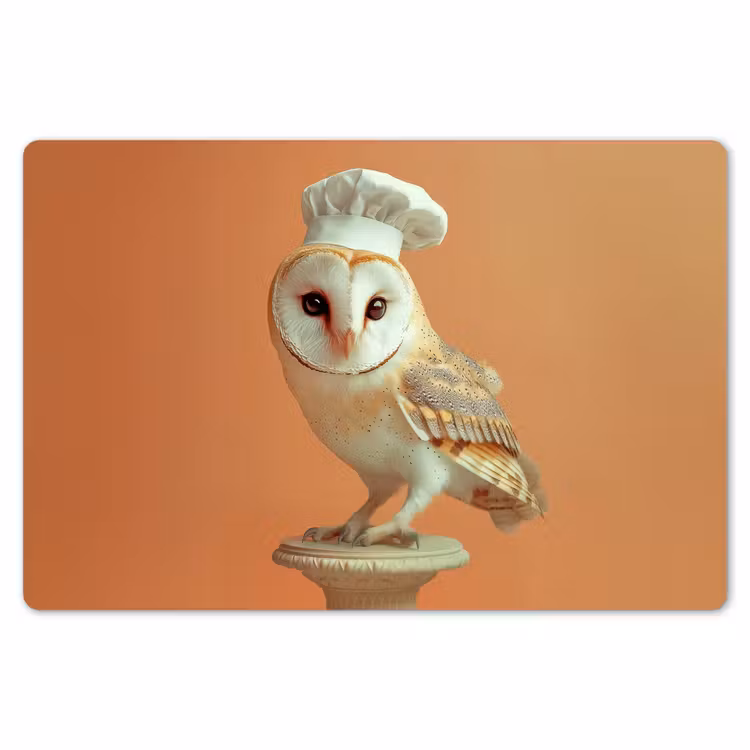 Kerkuil - Koksmuts - Oranje - Vogel Placemat vinyl groot -zzsfeer1_Kitchenyeah-website