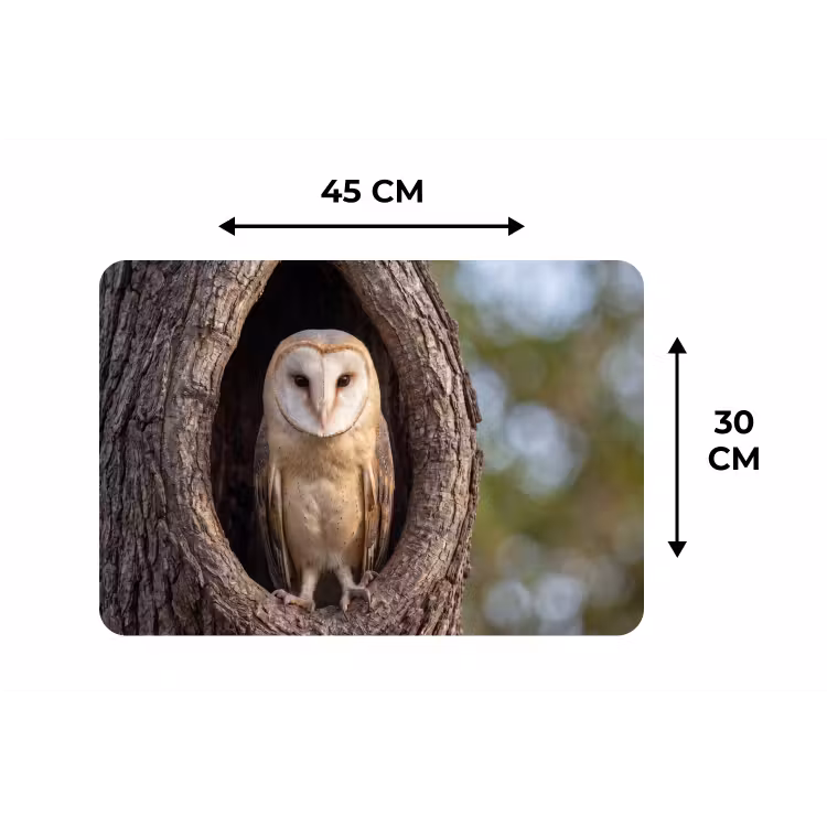 Kerkuil - Boom - Natuur - Bruin Placemat vinyl groot -specs