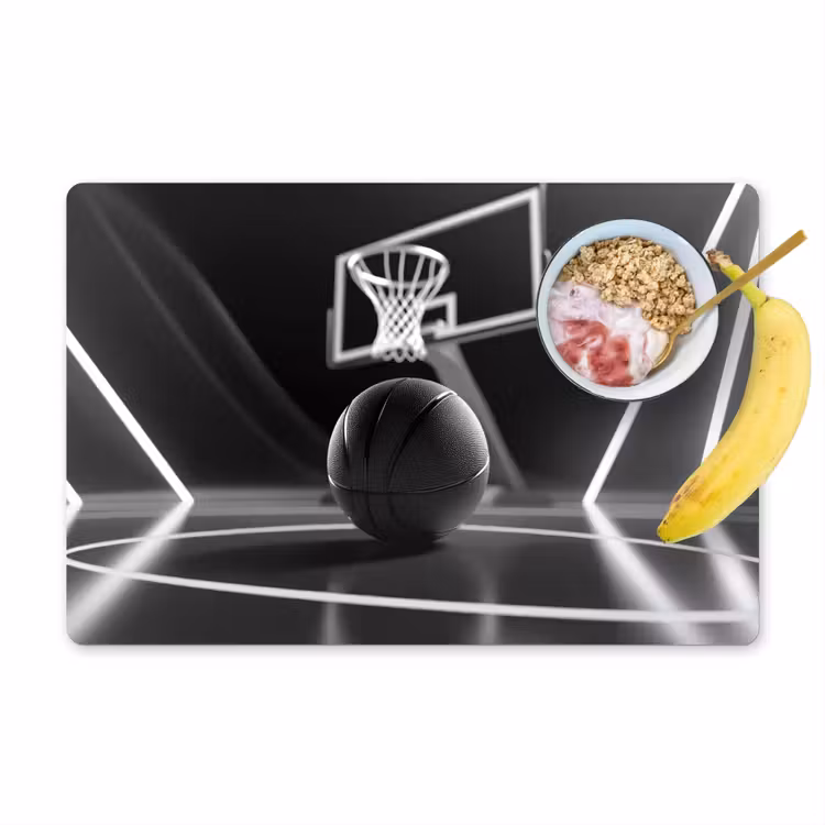 Basketbal - Basketbalveld - Lichtlijnen Placemat vinyl groot -zzzproduct_Kitchenyeah-website