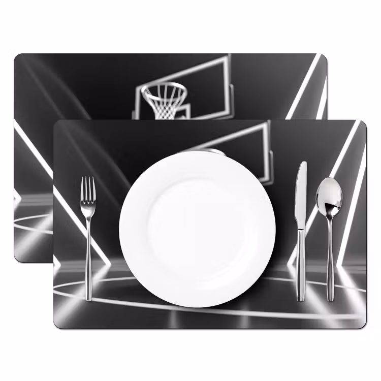 Basketbal - Basketbalveld - Lichtlijnen Placemat vinyl groot -zzsfeer2_Kitchenyeah-website