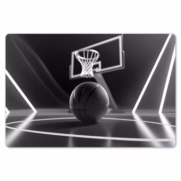 Basketbal - Basketbalveld - Lichtlijnen Placemat vinyl groot -zzsfeer1_Kitchenyeah-website