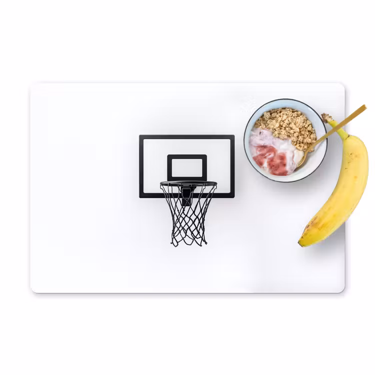 Basketbalbord - Minimalistisch - Zwart Placemat vinyl groot -zzzproduct_Kitchenyeah-website