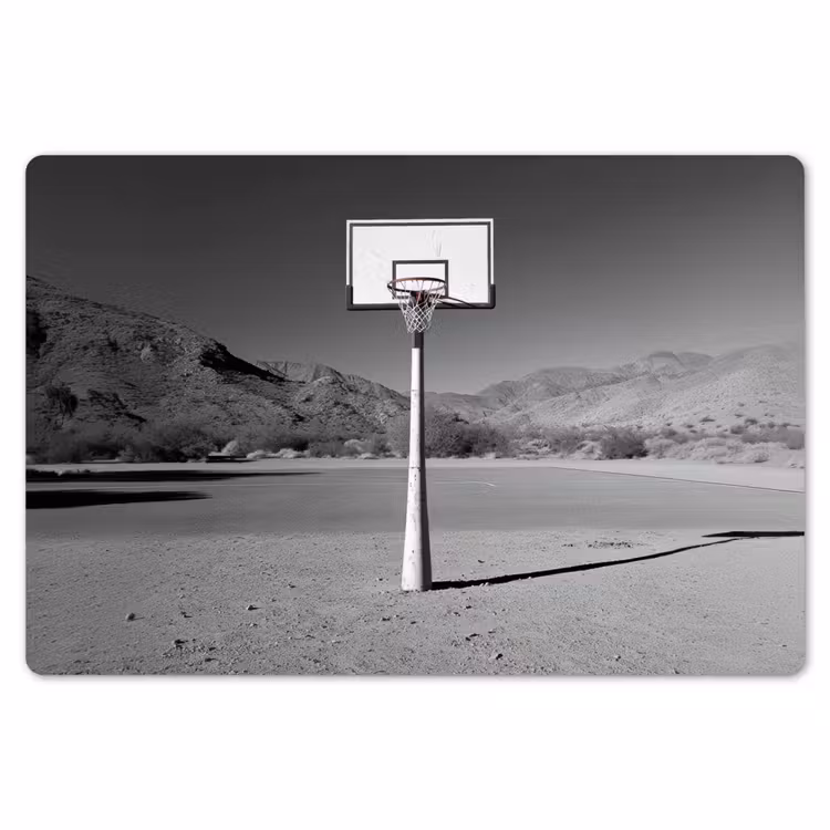 Basketbalpaal - Landschap - Zand - Wit Placemat vinyl groot -zzsfeer1_Kitchenyeah-website
