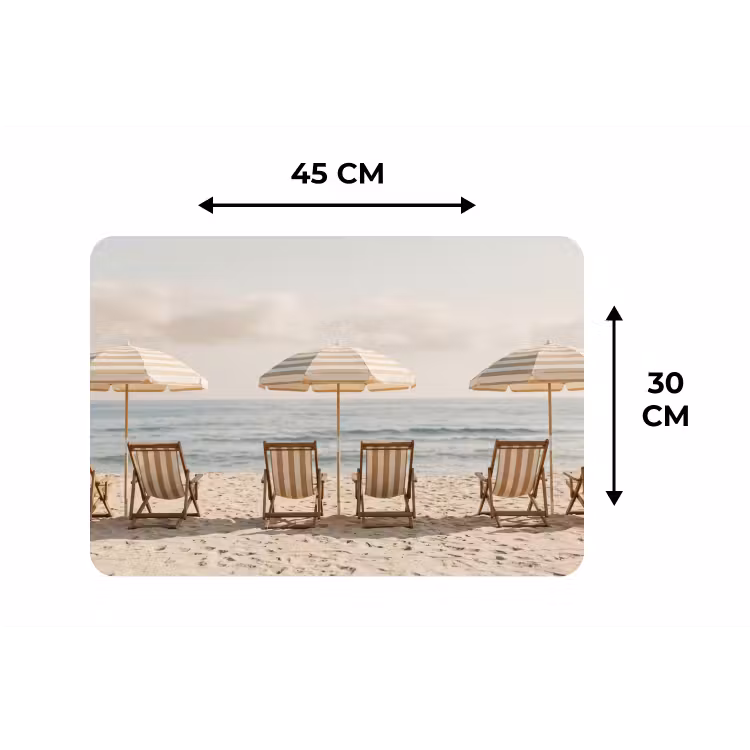 Strand - Stoelen - Parasol Placemat vinyl groot -specs