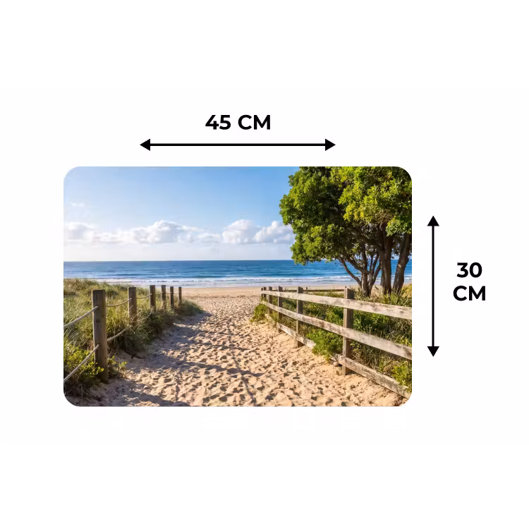 Strand - Zandpad - Oceaan - Natuur Placemat vinyl groot -specs