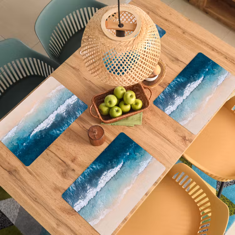 Strand - Zee - Golven - Natuur - Blauw Placemat vinyl groot -zzsfeer5_Kitchenyeah-website