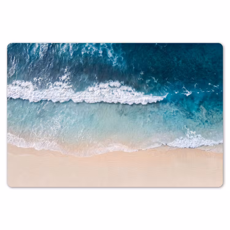Strand - Zee - Golven - Natuur - Blauw Placemat vinyl groot -zzsfeer1_Kitchenyeah-website