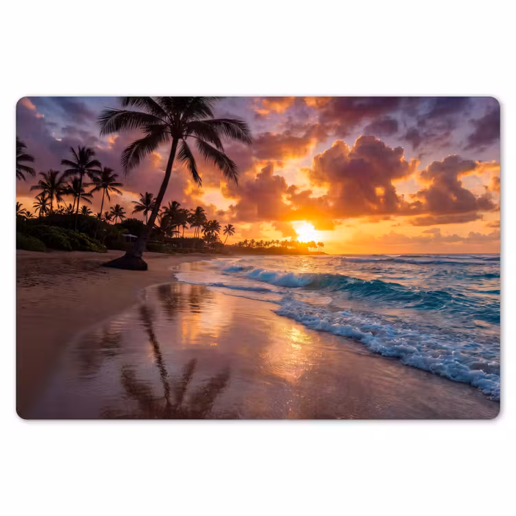 Strand - Zonsopgang - Tropisch - Natuur - Oranje Placemat vinyl groot -zzsfeer1_Kitchenyeah-website