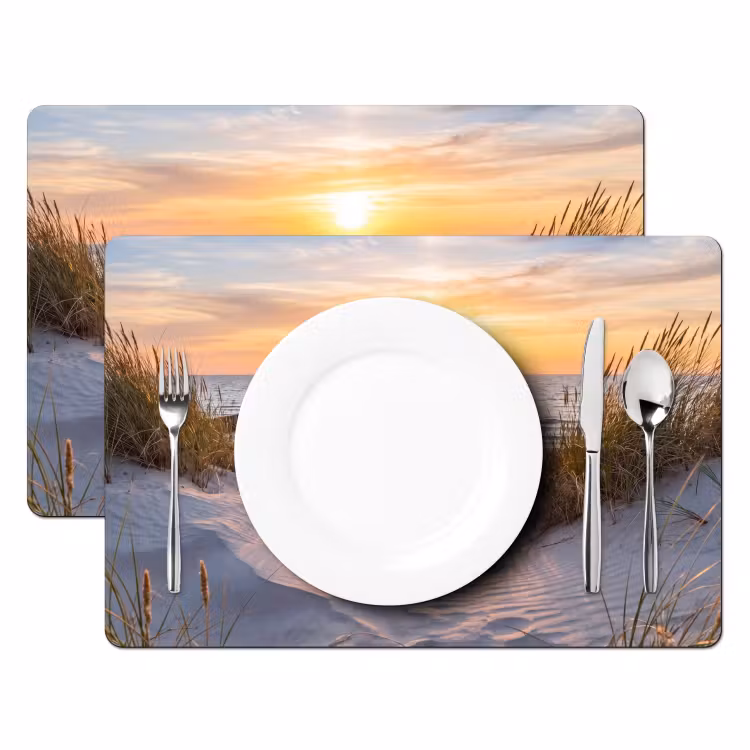 Strand - Zonsondergang - Natuur - Landschap Placemat vinyl groot -zzsfeer2_Kitchenyeah-website