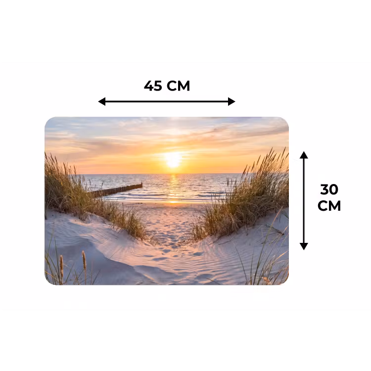 Strand - Zonsondergang - Natuur - Landschap Placemat vinyl groot -specs